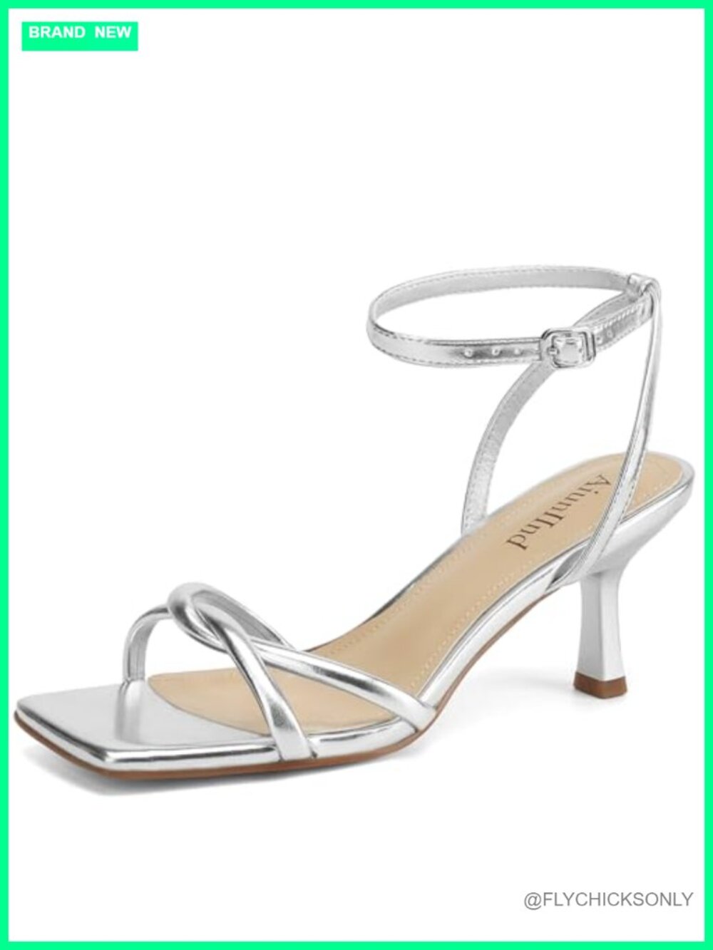 Kitten Low Heel Sandals Strappy Square Open Toe 2.5 inch Faux Leather Ankle